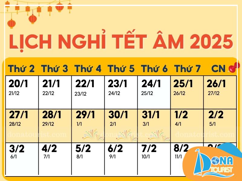 Tết 2025 nghỉ mấy ngày? Cập nhật lịch nghỉ chính thức mới nhất