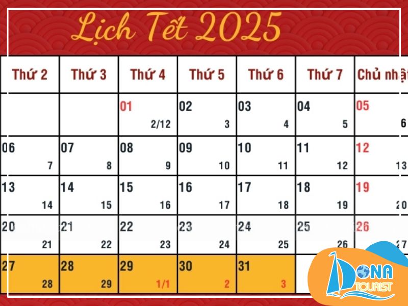 Tết Nguyên Đán 2025 được nghỉ 9 ngày liên tục từ 26 tháng Chạp đến mùng 5 tết